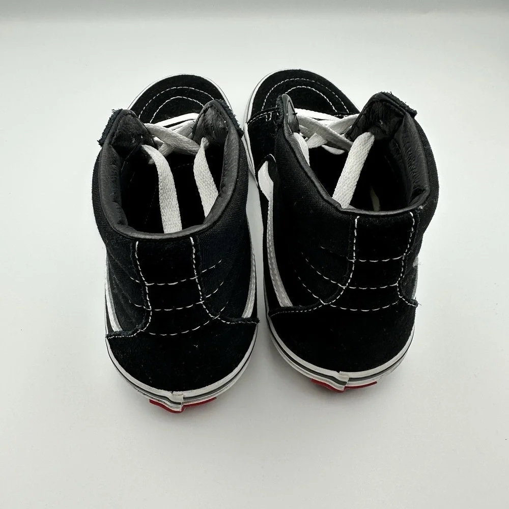 Vans Classic Sk8-Hi Black White High Top Shoes Suede Canvas US Youth 6.0